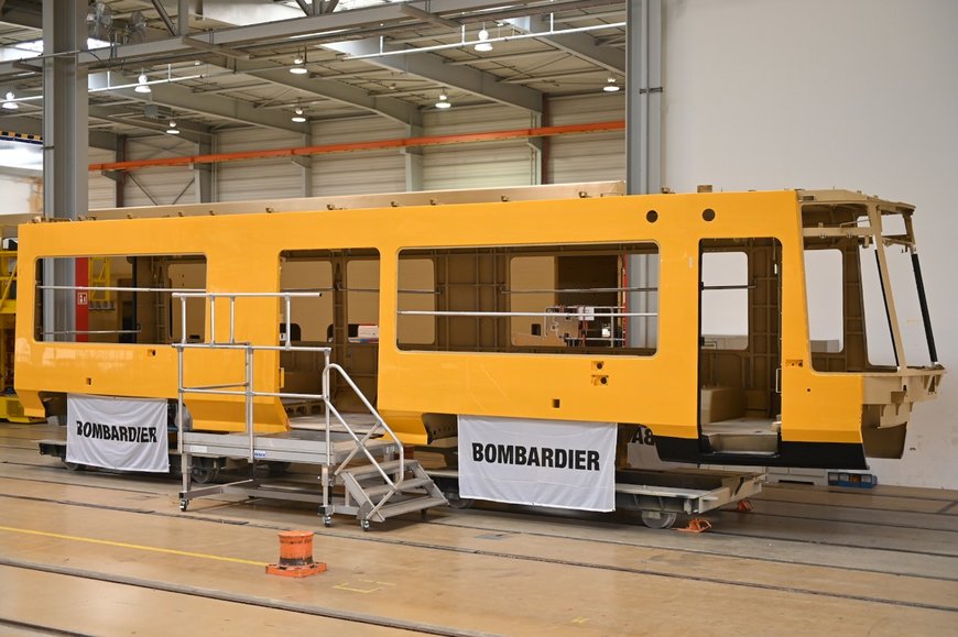 Bombardier completes the first new light rail vehicle frame for Dresdner Verkehrsbetriebe